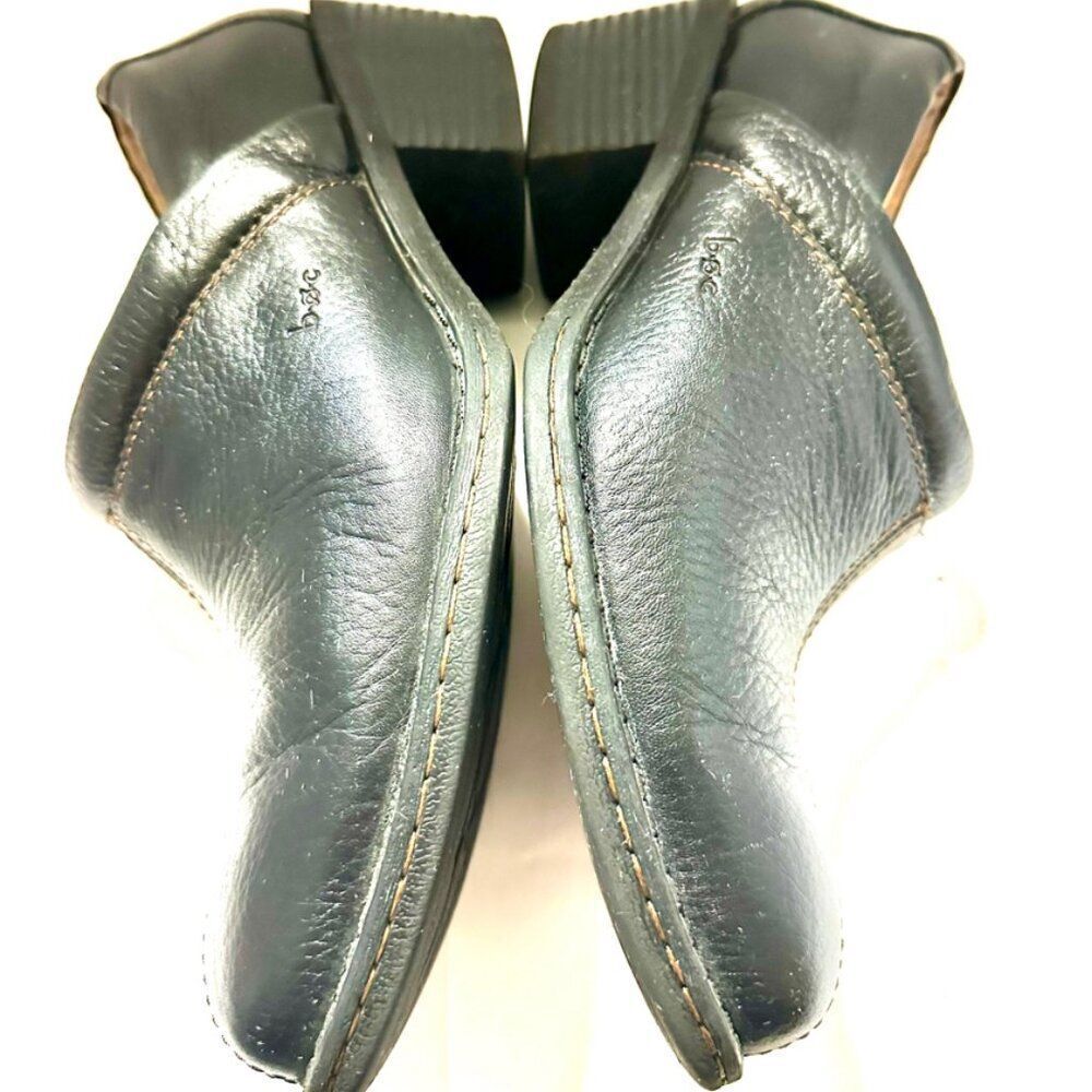 WOMENS BORN BLACK LEATHER SLIP ON CLOGS SHOES SZ US 7.5 - Picture 5 of 8